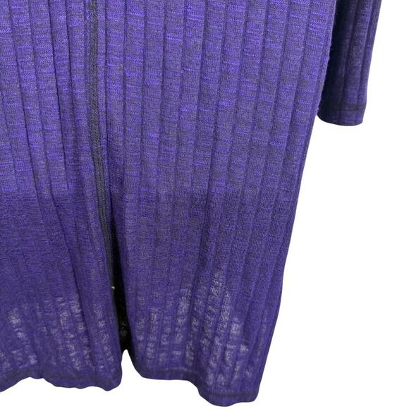 Chicos Zenergy Purple Longline Duster Hooded Cardigan Ribbed Sweater Thin 0/ S - Picture 11 of 15